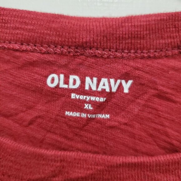 Old Navy Everywear Women's Burgundy Soft 100% Cotton Basic‎ Crew Neck LS Tee XL - Picture 2 of 4